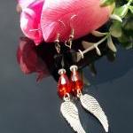 Crystal And Silver Plated Wing Earrings And..