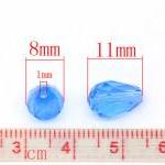 Aqua-blue Crystal Quartz Faceted Teardrop Beads..