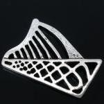 20 Pcs Silver Tone Celtic Harp Charm Pendants..