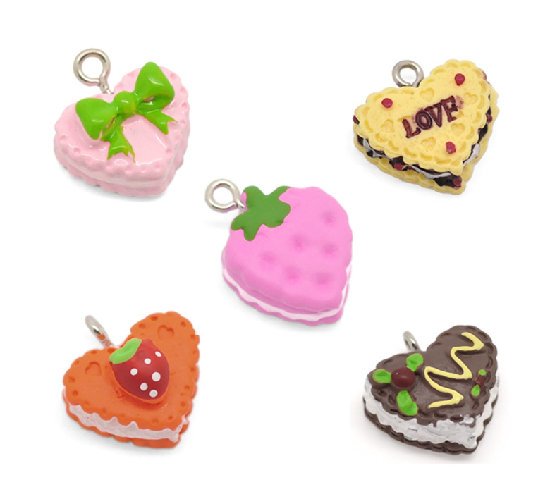 Sweet Lovely Mixed Resin Cake Charm Pendants, Sold Per Packet Of 30